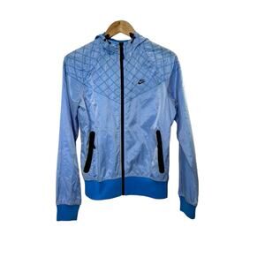Nike Light Blue Hooded Fused Windrunner Jacket Women's Size Medium